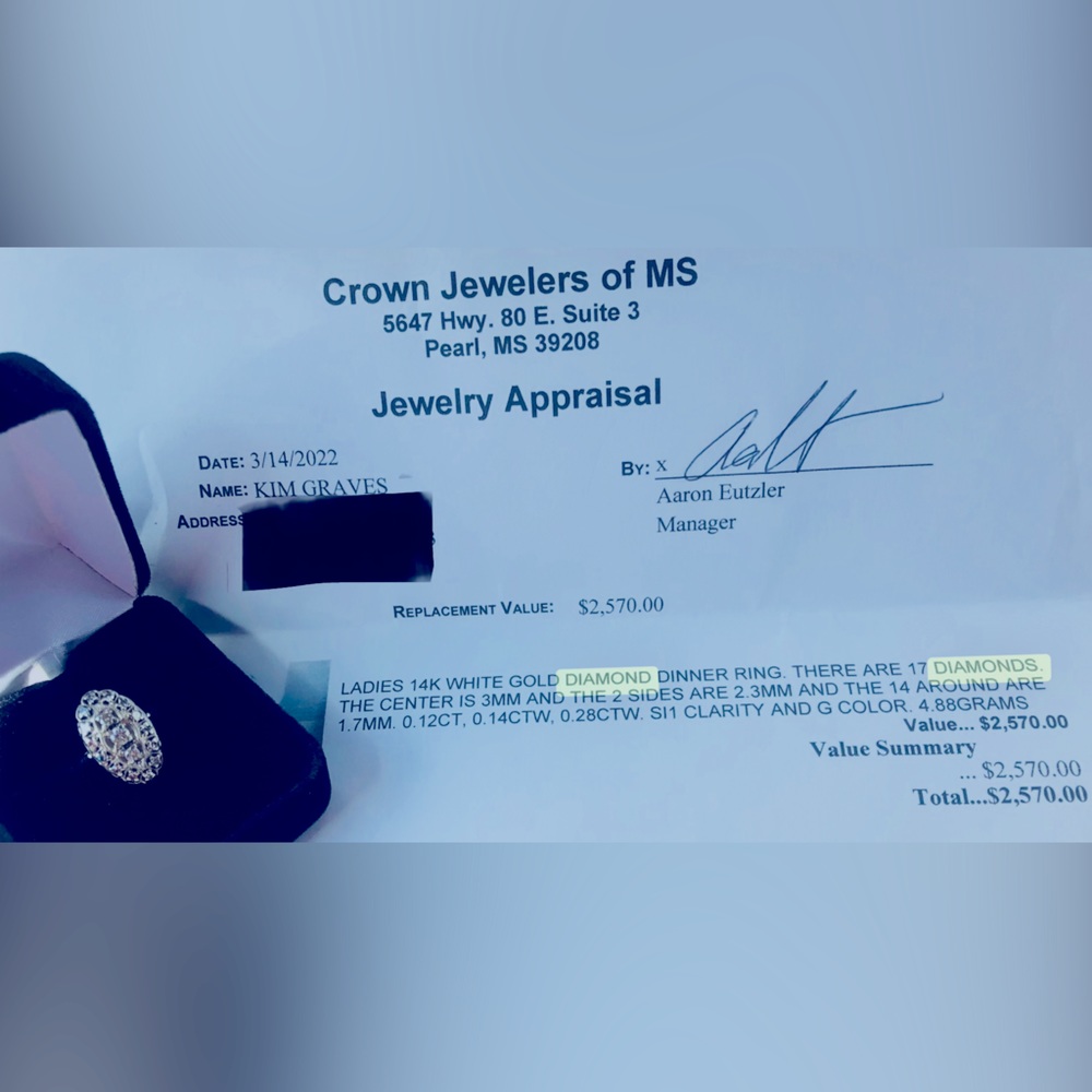 14k diamond ring size 8